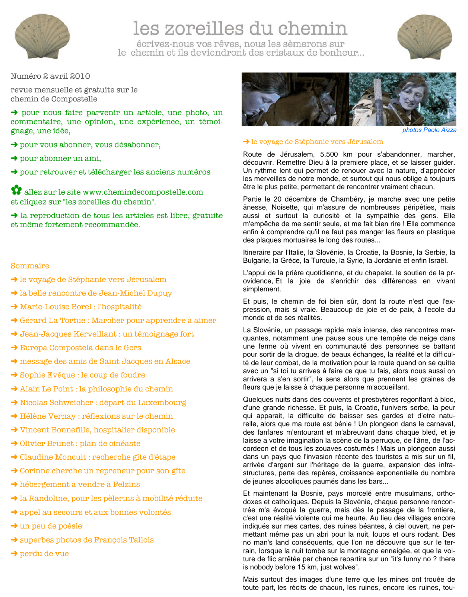 Anciens numéros des Zoreilles - Chemin de Compostelle