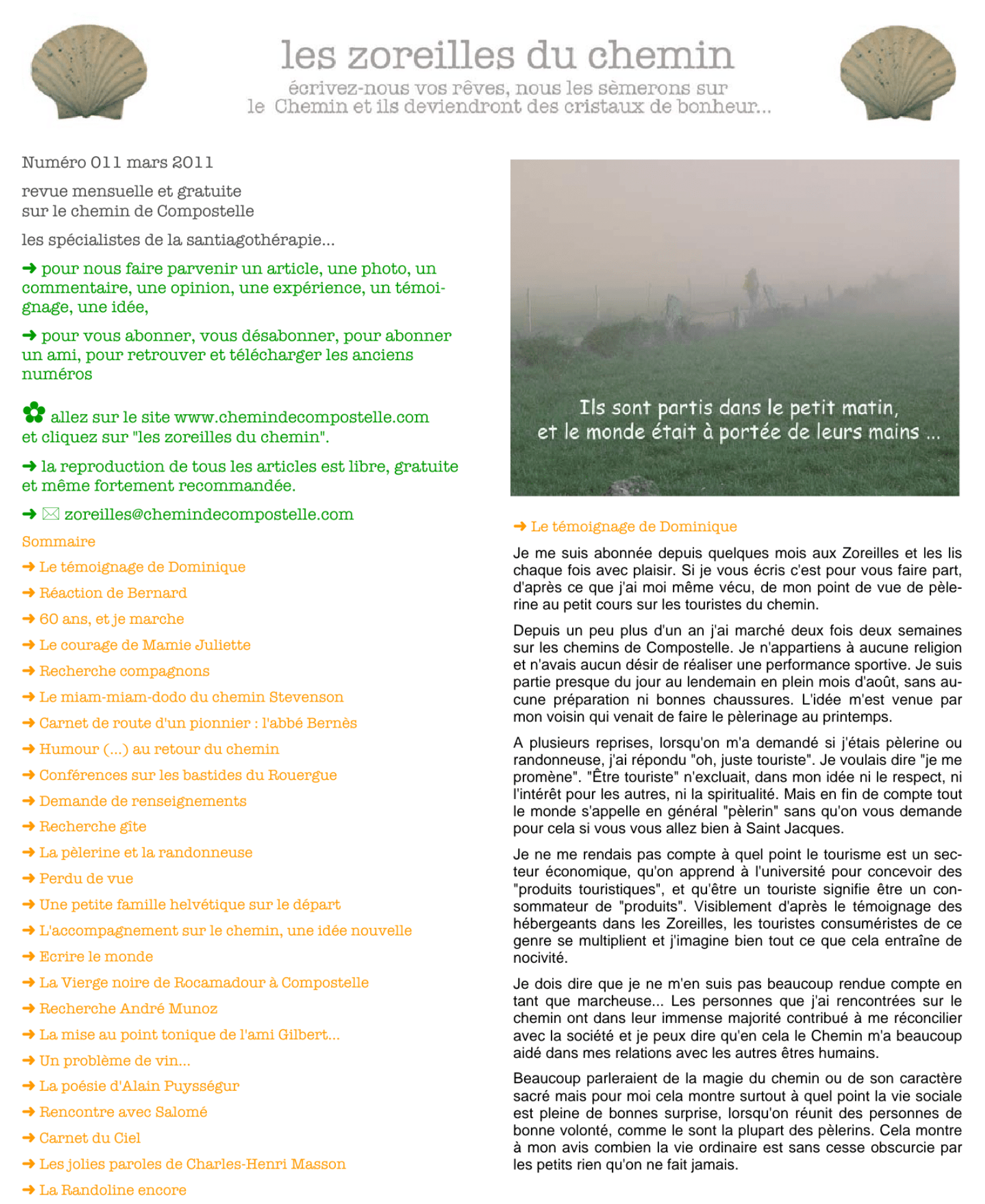 Anciens numéros des Zoreilles Chemin de Compostelle