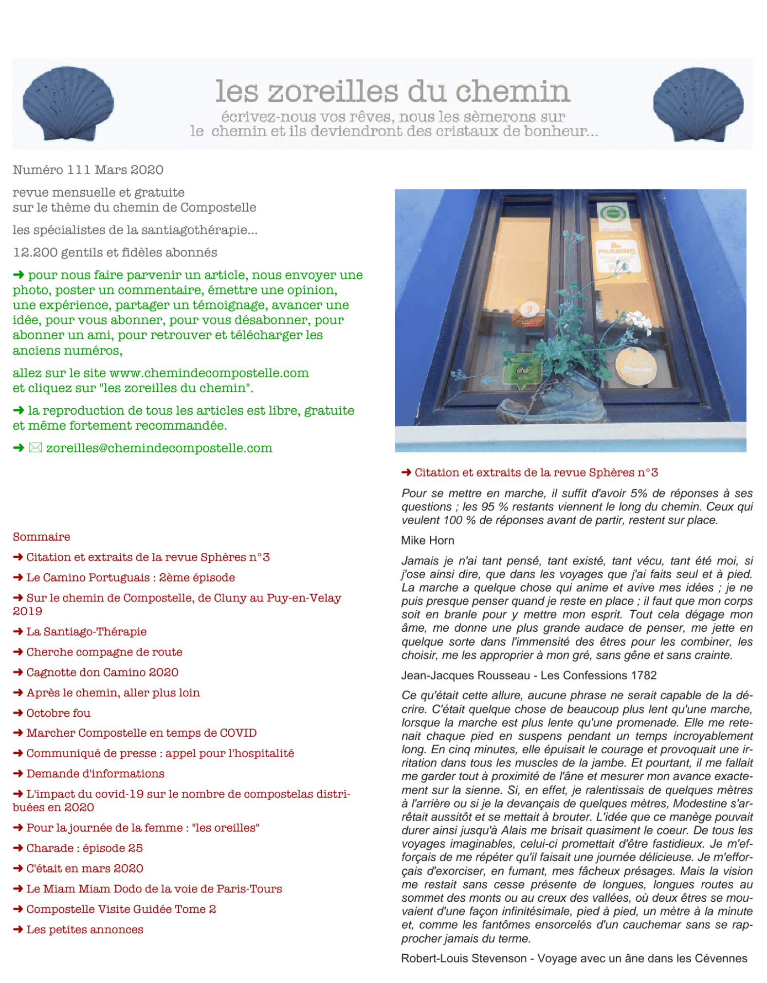Anciens numéros des Zoreilles - Chemin de Compostelle
