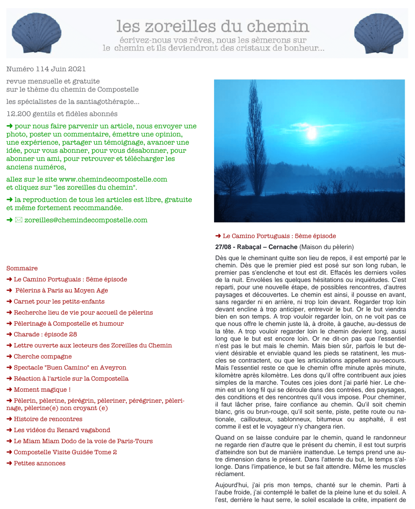 Anciens numéros des Zoreilles - Chemin de Compostelle