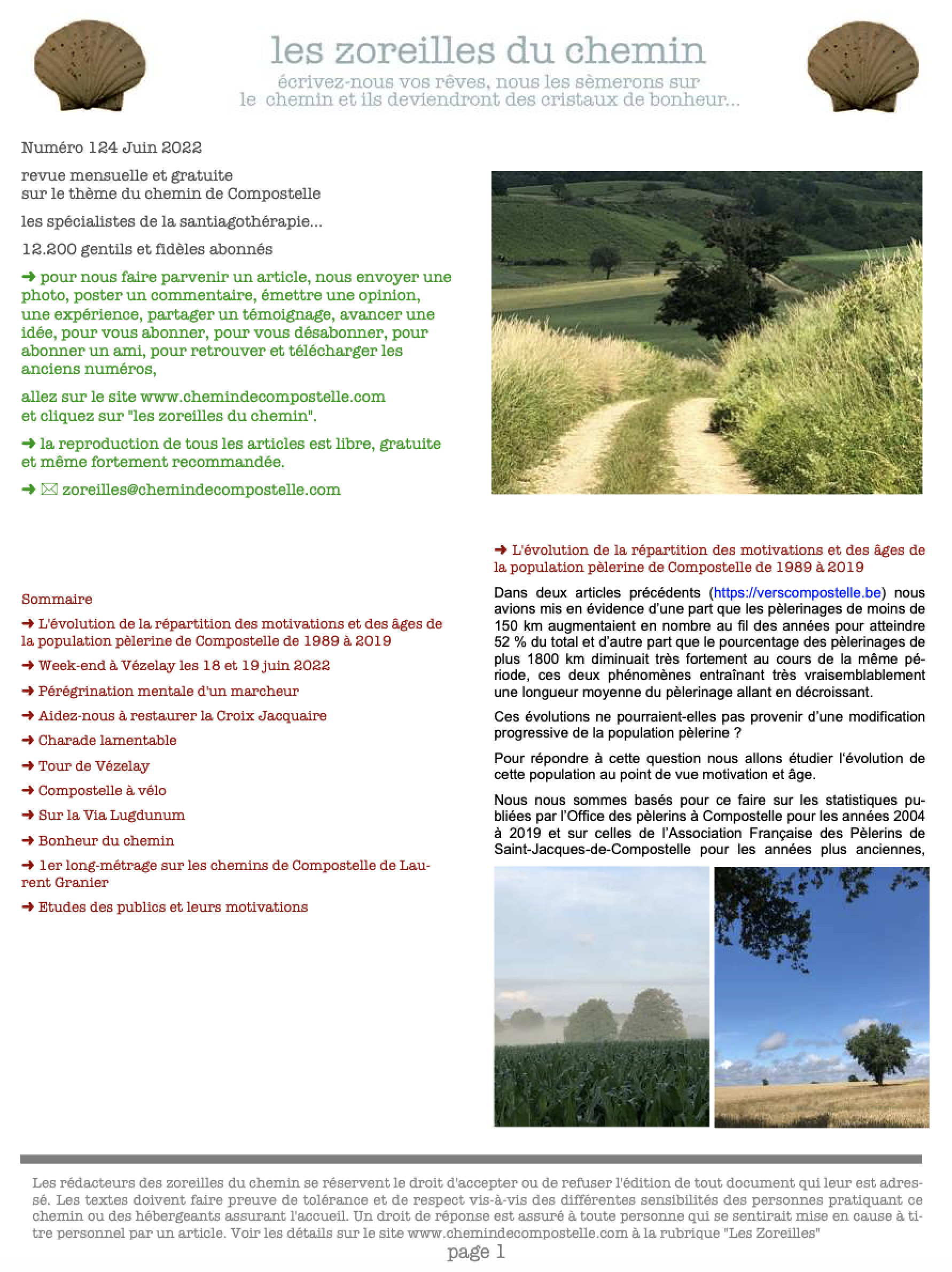 Anciens numéros des Zoreilles - Chemin de Compostelle