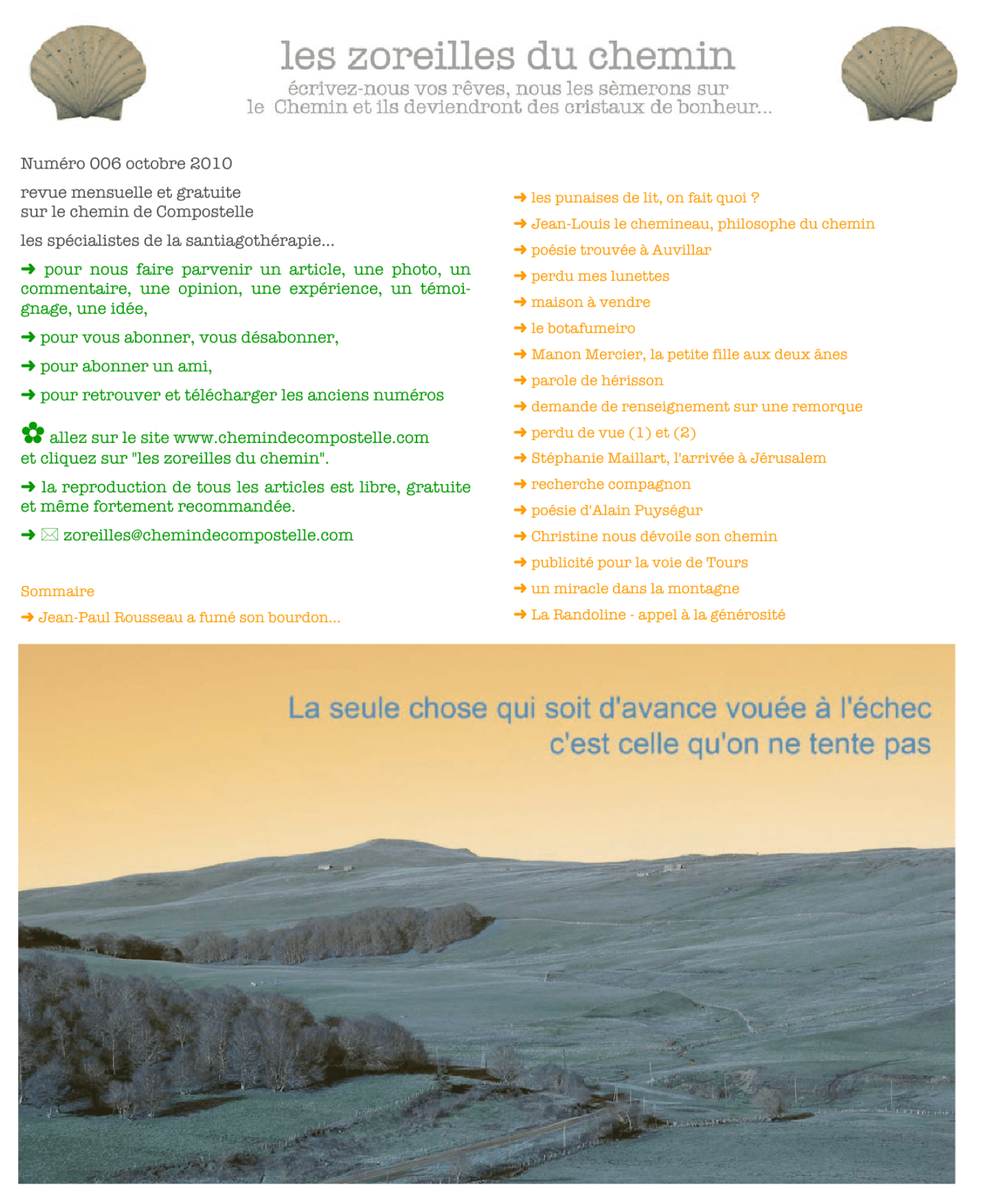 Anciens numéros des Zoreilles - Chemin de Compostelle